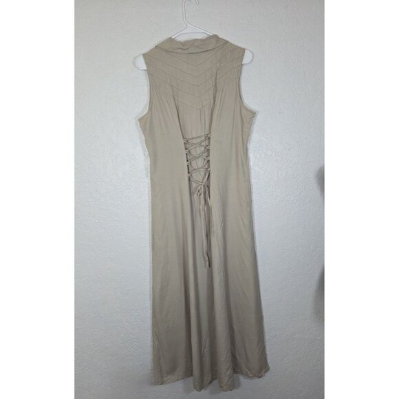 Southwest Canyon Womens Button Down Collared Dress Lace Up Back Sleeveless XL - Picture 2 of 6